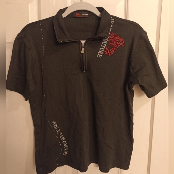 Versace/Mens/Y2K/Vintage/Large/Dark Blue Polo - Picture 2 of 4
